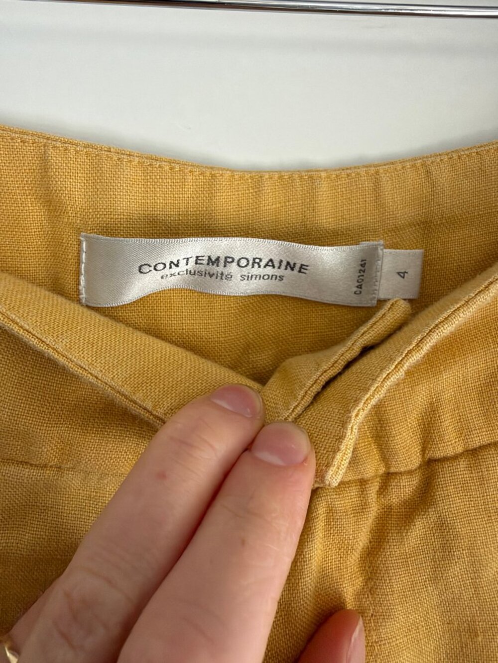Yellow Linen Shorts - Picture 3 of 3
